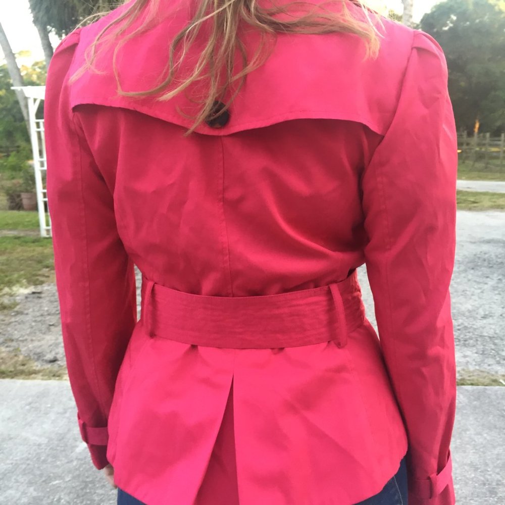 🌧Pink Trench Coat, Black Rivet - Picture 7 of 12